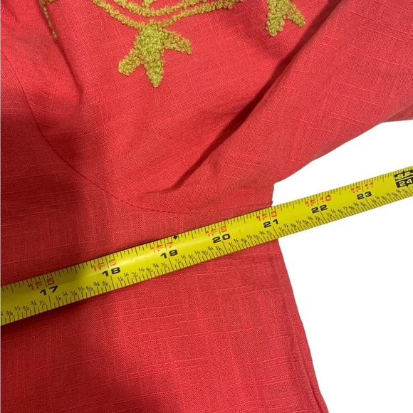 Uncle Frank Embroidered Floral Cover Up Dress Pocket Boho Cotton Size Small - Picture 5 of 8